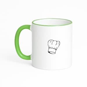 Hacebo® - Koken koffiebeker met gekleurde rand groen - Kok - Beste kok - thee mok - koffie beker - Chef - Keuken - Bakken - Cadeau - Accessoires - koffiemok - 330 ML