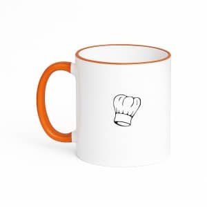 Hacebo® - Koken koffiebeker met gekleurde rand oranje - Kok - Beste kok - thee mok - koffie beker - Chef - Keuken - Bakken - Cadeau - Accessoires - koffiemok - 330 ML