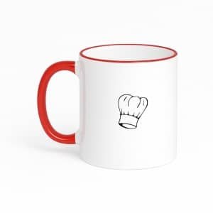 Hacebo® - Koken koffiebeker met gekleurde rand rood - Kok - Beste kok - thee mok - koffie beker - Chef - Keuken - Bakken - Cadeau - Accessoires - koffiemok - 330 ML