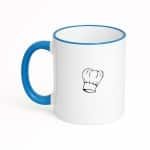 Hacebo® - Koken koffiebeker met gekleurde rand zee blauw - Kok - Beste kok - thee mok - koffie beker - Chef - Keuken - Bakken - Cadeau - Accessoires - koffiemok - 330 ML
