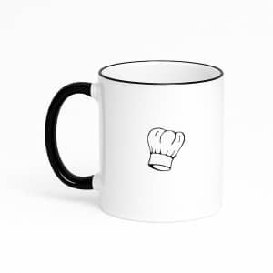 Hacebo® - Koken koffiebeker met gekleurde rand zwart - Kok - Beste kok - thee mok - koffie beker - Chef - Keuken - Bakken - Cadeau - Accessoires - koffiemok - 330 ML