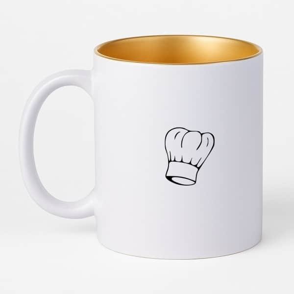 Hacebo® - Koken koffiebeker met goud kleurige binnenkant - Kok - Beste kok - thee mok - koffie beker - Chef - Keuken - Bakken - Cadeau - Accessoires - koffiemok - 330 ML