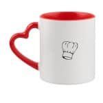 Hacebo® - Koken koffiebeker met hart oor rood - Kok - Beste kok - thee mok - koffie beker - Chef - Keuken - Bakken - Cadeau - Accessoires - koffiemok - 330 ML