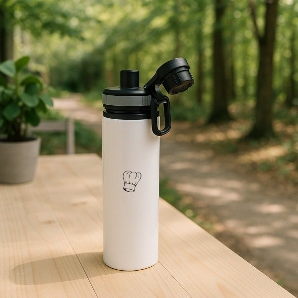 Hacebo® - Koken waterfles met draaidop grijs - Kok - Beste kok - Chef - Keuken - Bakken - Cadeau - Accessoires - water fles - 850ML