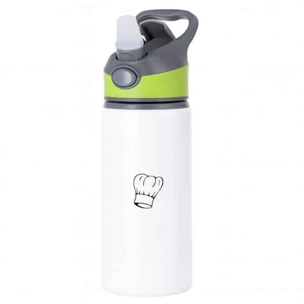 Hacebo® - Koken waterfles met rietje groen - Kok - Beste kok - Chef - Keuken - Bakken - Cadeau - Accessoires - water fles - 650ML
