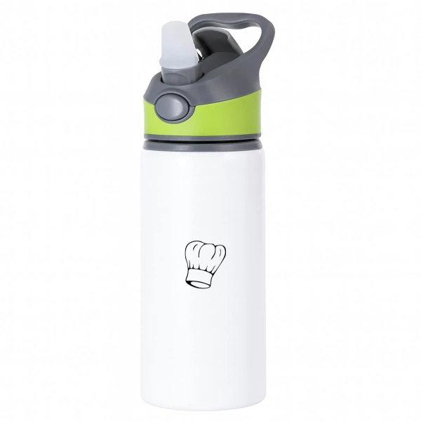 Hacebo® - Koken waterfles met rietje groen - Kok - Beste kok - Chef - Keuken - Bakken - Cadeau - Accessoires - water fles - 650ML