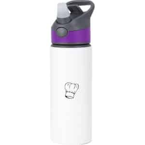 Hacebo® - Koken waterfles met rietje paars - Kok - Beste kok - Chef - Keuken - Bakken - Cadeau - Accessoires - water fles - 650ML