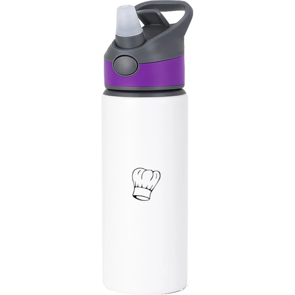 Hacebo® - Koken waterfles met rietje paars - Kok - Beste kok - Chef - Keuken - Bakken - Cadeau - Accessoires - water fles - 650ML