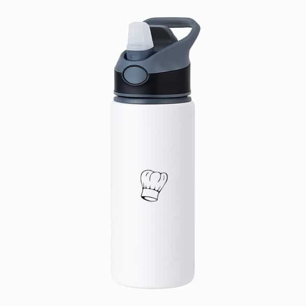 Hacebo® - Koken waterfles met rietje zwart - Kok - Beste kok - Chef - Keuken - Bakken - Cadeau - Accessoires - water fles - 650ML