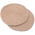Handgeweven Rattan Onderzetters van 7 Inch - Isolerende Warmtebestendige Pads voor Tassen en Borden - Ideaal voor Keuken en Eetkamer Accessoires