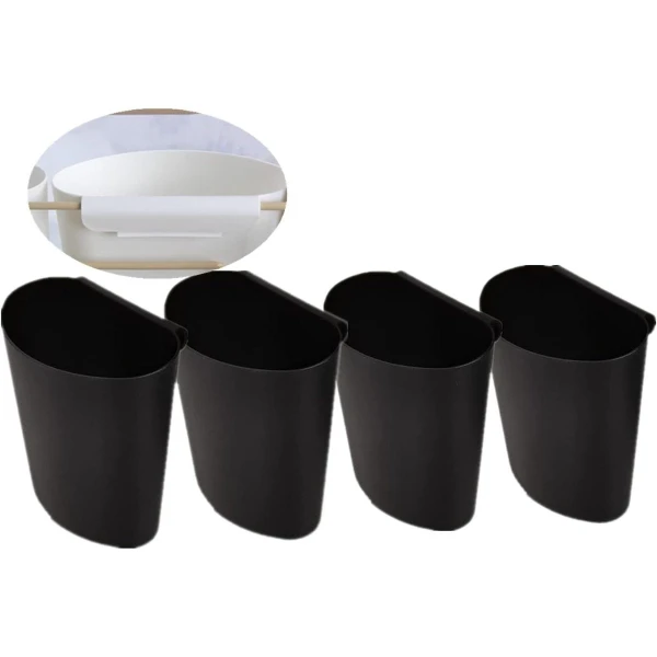 Hangende bekerhouder - rollende kar accessoires - plantencontainers voor opslag - ruimtebesparende bloempot houder - muur organizer voor keuken en kantoor - set van 4 stuks