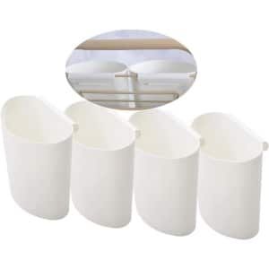 Hangende bekerhouder voor planten en potloden - Set van 4 - Opbergemmer voor keuken en kantoor - Ruimtebesparende rollende kar accessoires.