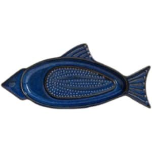 Homla - Talma Knoflookrasp Schaaltje - Knoflook Rasp Bord met Geribbelde Bodem - Serveerschaal voor Knoflook, Gember & Dips - Rasp Schaal Keuken Accessoire - Keramiek - 5 x 17 cm - Donkerblauw