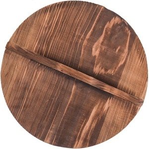 Houten Pan Deksel - Keuken Accessoire - Veilig Koken - Groot Hittebestendig Handvat - 24CM Diameter - Bruin