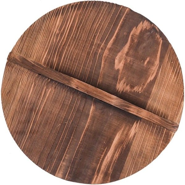 Houten Pan Deksel - Keuken Accessoire - Veilig Koken - Groot Hittebestendig Handvat - 24CM Diameter - Bruin