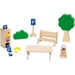 Houten Poppenhuis Accessoires voor Speelhuisjes, Keuken en Tuinmeubelen