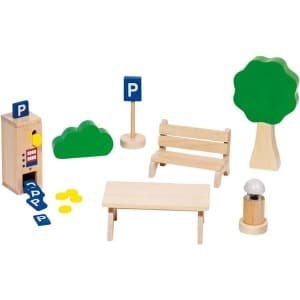 Houten Poppenhuis Accessoires voor Speelhuisjes, Keuken en Tuinmeubelen