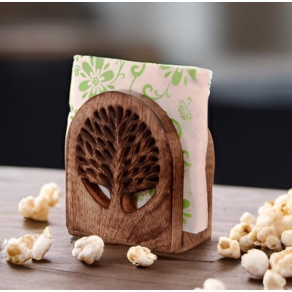 Houten Servet Houder Levensboom Keuken en Eetkamer Accessoire