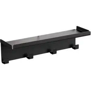 Ibenzoa® Zwarte magnetische haaklijst met plank voor keuken en barbecue accessoires