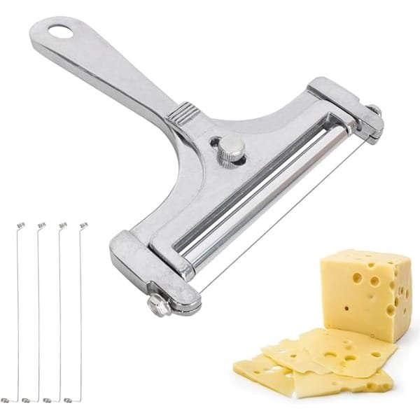 Kaasschaaf - Cheese cutter with adjustable wire - RVS - Vaatwasserbestendige kaasschaaf - Cadeautip - voor harde kaas - Keukengerei - Keuken accessoires
