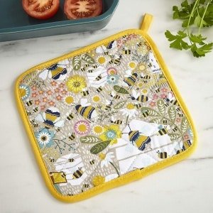 Katoenen Pannenonderlegger - Keuken Accessoire - Bescherming Tafel - Hittebestendig Ontwerp - Vierkant Model - Veelkleurig Bijenpatroon