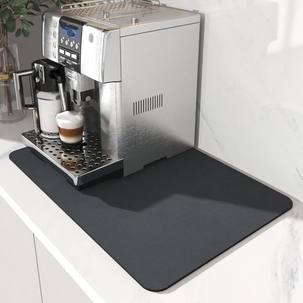 Keuken Afdruipmat 40 x 30 cm - Absorberende Keukenmat - Afdruipmat voor Koffiezetapparaat - Donkergrijs - Keuken Accessoires - Droogmat