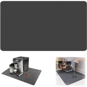 Keuken Afdruipmat 60 x 50 cm - Absorberende Keukenmat - Afdruipmat voor Keukenapparatuur - Koffiezetapparaat Accessoire - Donkergrijs