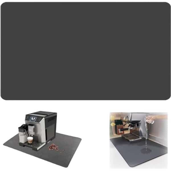 Keuken Afdruipmat 60 x 50 cm - Absorberende Keukenmat - Afdruipmat voor Keukenapparatuur - Koffiezetapparaat Accessoire - Donkergrijs