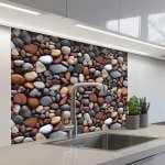 Keuken achterwand - Decoratie accessoire - Keuken spatbescherming - Zelfklevend montage - 80x100 cm - Gepolijst steen