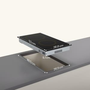 Klarstein Victoria keramische kookplaat - 30 cm retro elektrische kookplaat met 2 zones, 3000 W, touchbediening, timer, kinderslot en restwarmte-indicator, keramisch glazen oppervlak, compacte kookplaat voor in de keuken