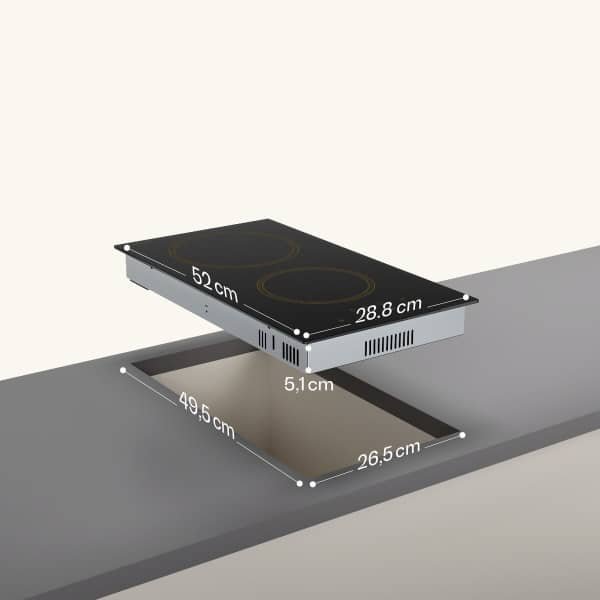 Klarstein Victoria keramische kookplaat - 30 cm retro elektrische kookplaat met 2 zones, 3000 W, touchbediening, timer, kinderslot en restwarmte-indicator, keramisch glazen oppervlak, compacte kookplaat voor in de keuken