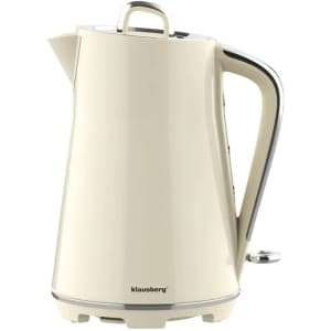 Klausberg - Waterkoker - Elektrische Waterkoker - Thee & Koffie Koker - Grote Waterkoker Snelkoker - Keuken Waterkoker Modern - 1.7L - RVS - 2200W - Crème