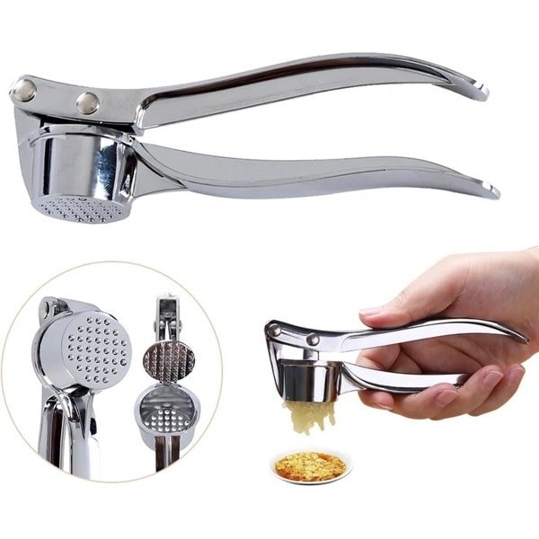 Knoflookpers - Crusher - Roestvrij staal - Handmatig - Keuken accessoire - Koken - Keuken - Zilver -