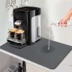 Koffie absorberende afdruipmat - 40 x 50 cm - Koffiemat - Antislip rubberen achterkant - Keuken en thee accessoires - Donkergrijs