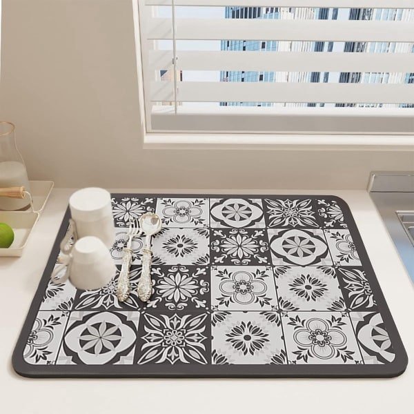 Koffie absorberende afdruipmat - Afvoermat - 40*30cm - Koffiemachine Onderzetter - Rubber - Koffiemat - Keuken en thee accessoires - Voor werkbladen en pottenrekken - Antislip koffiemat - Koffiezetapparaataccessoire