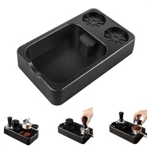 Koffiepers accessoires voor koffiemaker in de keuken of restaurant met 4 antislip voeten en 3-in-1 functie