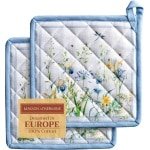 Kookpothouders Set - Keuken Accessoires - Veilig Koken - 100% Katoen Materiaal - 20x20cm - Bloemenprint