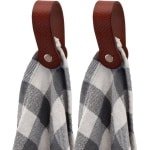 Leren Magnetische Handdoekhaak - Cognac - 2 Stuks - Keuken Accessoires
