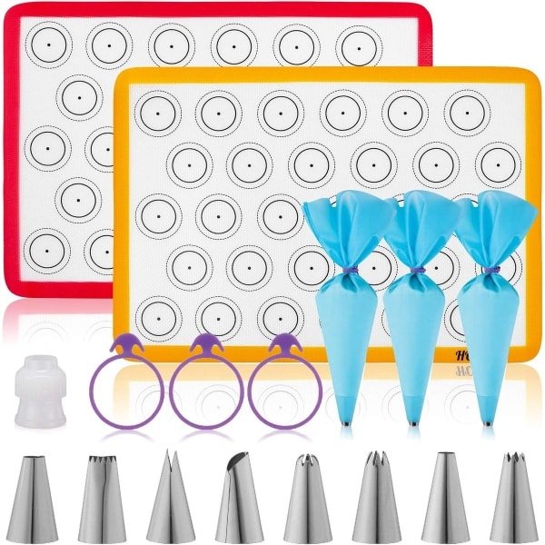 Macaron Bakset - Keuken Accessoires - Zelf Macarons Maken - Inclusief Spuitmonden - 17 Delig