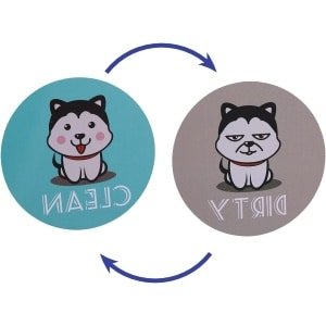 Magnetische Schoon/Vuil Indicator voor Vaatwasser - Hondenthema Woondecoratie - Grappige Keuken Accessoire met Omkeerbare Magneet