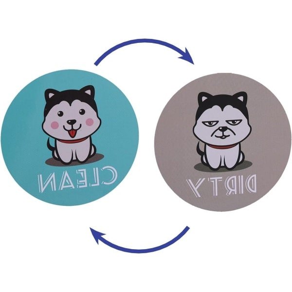 Magnetische Schoon/Vuil Indicator voor Vaatwasser - Hondenthema Woondecoratie - Grappige Keuken Accessoire met Omkeerbare Magneet