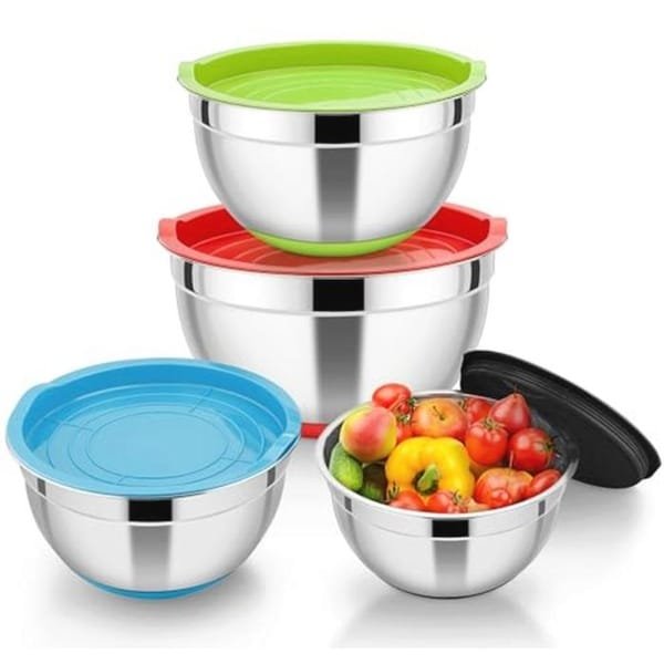 Mengkom Set van 4 - Kleurrijk Keuken Accessoire