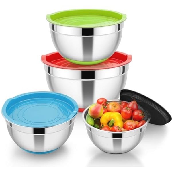 Mengkom Set van 4 - Kleurrijk Keuken Accessoire