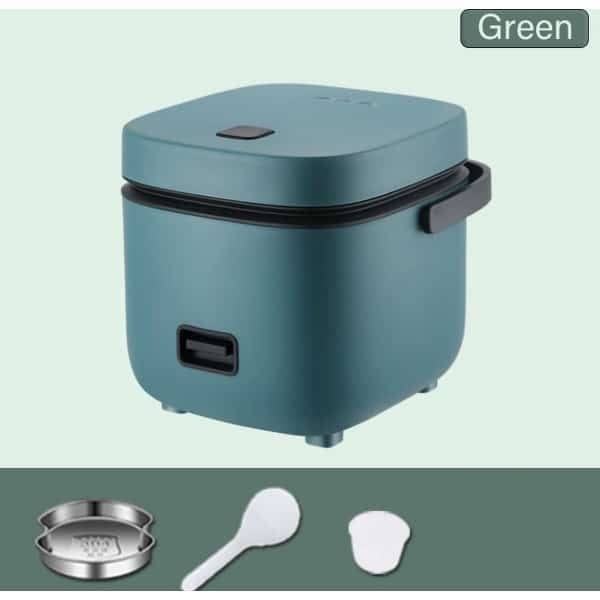 Mini Elektrische Rijstkoker - Intelligente Automatische Huishoudelijke Keuken Fornuis - Rice Cooker - Voedsel Warmer - Stoomboot 1.2L - Draagbare Rijst Koker - Wasbaar - Groen