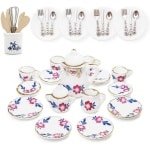 Miniatuur Theeservies Blauwdruk Accessoires voor Poppenhuis Keuken