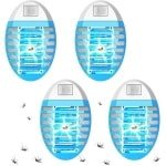 Muggenbescherming, elektrische muggenval, insectenverdelger, met uv-licht, muggenval, voor vliegen, muggen, motten, keuken, voor slaapkamer, binnen (4 stuks)