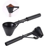 Multifunctionele ABS-Maatschep en Trechter voor Koffie Melkpoeder Eiwitpoeder Suiker - Handige Herbruikbare Accessoire - Keuken Gadget - Zwart.