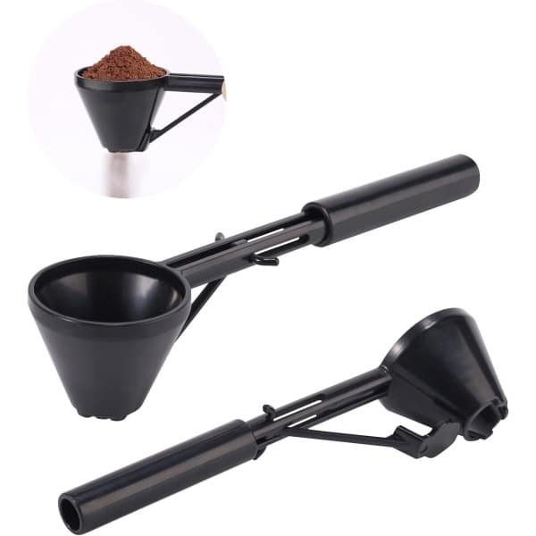 Multifunctionele ABS-Maatschep en Trechter voor Koffie Melkpoeder Eiwitpoeder Suiker - Handige Herbruikbare Accessoire - Keuken Gadget - Zwart.