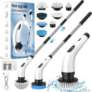 Multifunctionele Elektrische Reinigingsborstel - 8-in-1 Draadloos en Verstelbaar voor Badkamer, Keuken en Meer