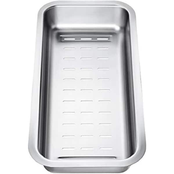 Multifunctionele Schaal - Spoelbak Accessoire - Keuken Organisatie - Roestvrij Staal - 371 x 177 mm - Zilver